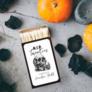 RIP Twenties Whiskey Skull Halloween Birthday  Matchboxes