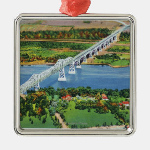Rip Van Winkle Bridge over Hudson River Metal Ornament