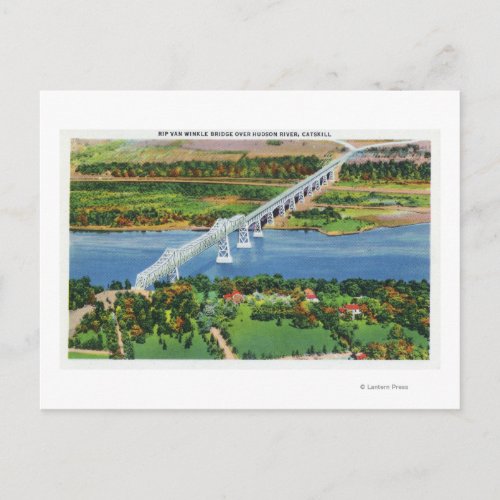 Rip Van Winkle Bridge over Hudson River Postcard