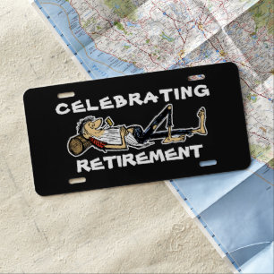 Rip Van Winkle style Celebrating Retirement License Plate