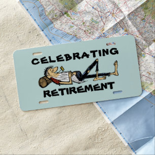 Rip Van Winkle style Celebrating Retirement License Plate
