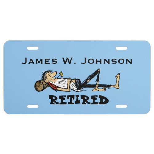 Rip Van Winkle style Retirement License Plate
