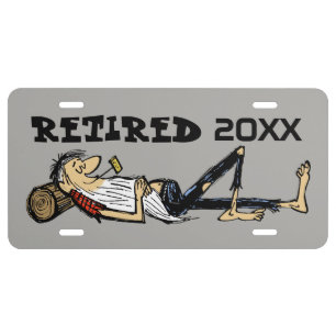 Rip Van Winkle style Retirement License Plate