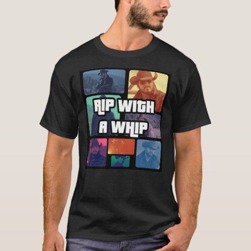 Rip With a Whip video game style funny meme joke E T_Shirt