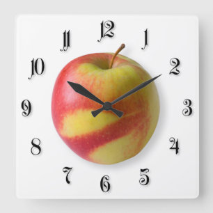 Ripe apple square wall clock