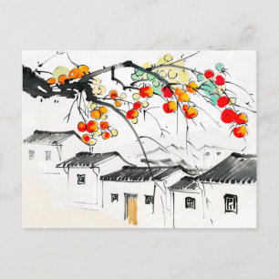 Ripe Apples in a chinese Mountain Village Postcard