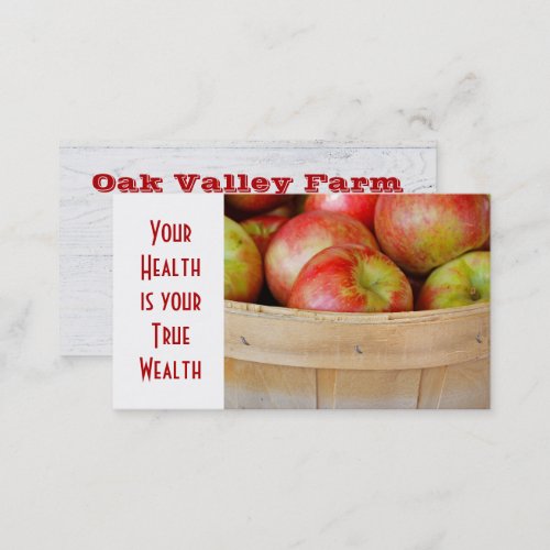Ripe Apples in Bushel Basket Business Card