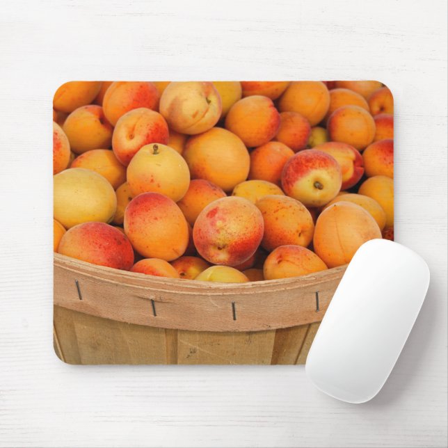 Ripe Apricots in Bushel Basket Mouse Pad (With Mouse)