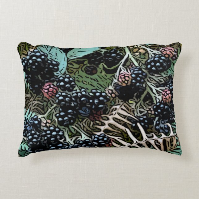 Ripe blackberries accent pillow (Front)