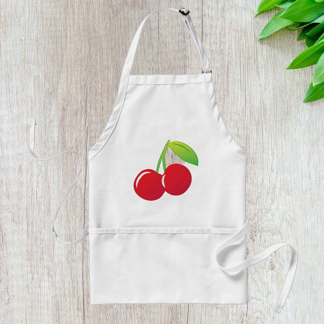 Ripe Bright Red Cherries Adult Apron (Creator Uploaded)