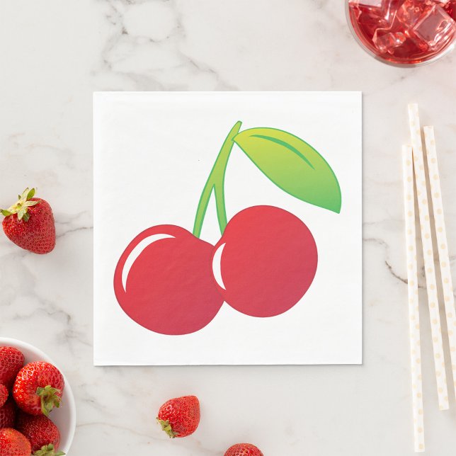 Ripe Bright Red Cherries Napkins (Creator Uploaded)