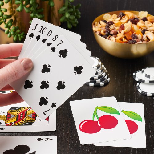 Ripe Bright Red Cherries Playing Cards