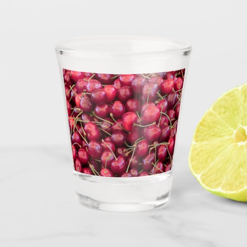 ripe cherries   shot glass