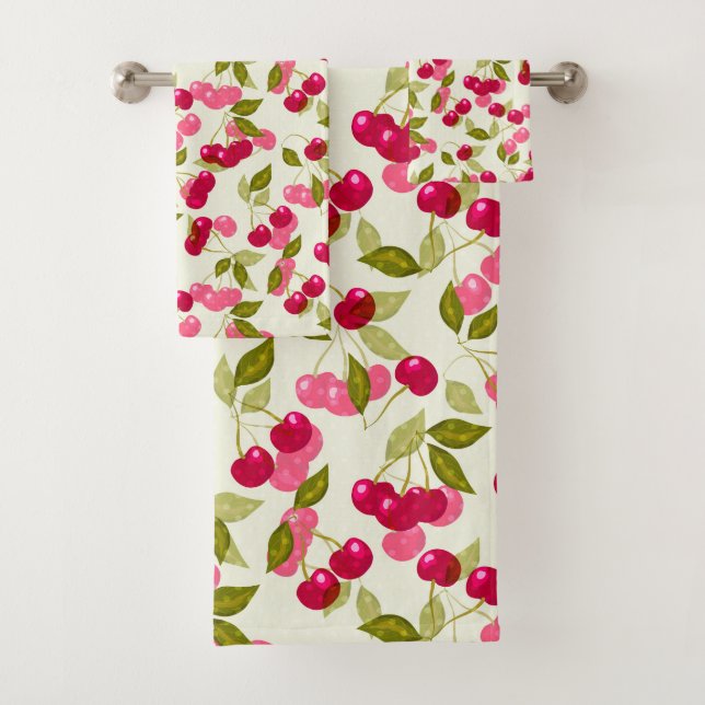 Ripe cherry bath towel (Insitu)