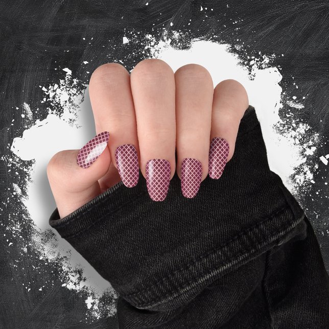 Ripe Cranberry Wine Criss Cross Minx Nail Art (Creator Uploaded)