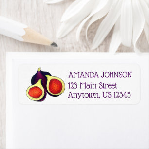 Ripe Fresh Sliced Purple Figs Fig Tree Fruit Label