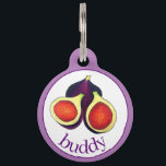 Ripe Fresh Sliced Purple Figs Fig Tree Fruit Pet ID Tag<br><div class="desc">Foodie design features an original marker illustration of a ripe fresh summer fig. This design is also available on other products. Lots of additional food-themed illustrations are also available from this shop. Don't see what you're looking for? Contact Rebecca to have something created just for you.</div>