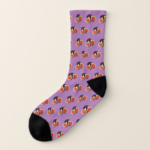 Ripe Fresh Sliced Purple Figs Fig Tree Fruit Socks