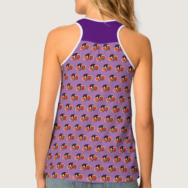 Ripe Fresh Sliced Purple Figs Fig Tree Fruit Tank Top (Back)
