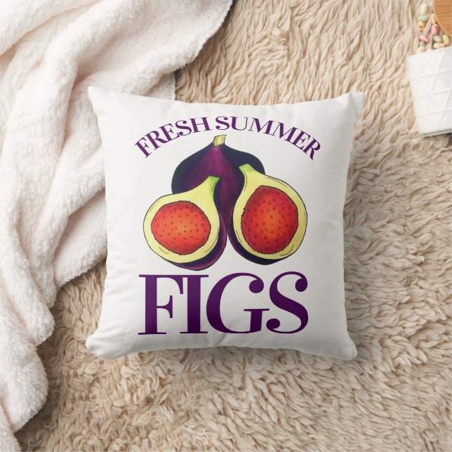 Ripe Fresh Summer Figs Fig Tree Food Cooking Throw Pillow (Blanket)