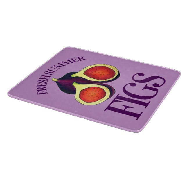 Ripe Fresh Summer Figs Fig Tree Kitchen Art Cutting Board (Corner)