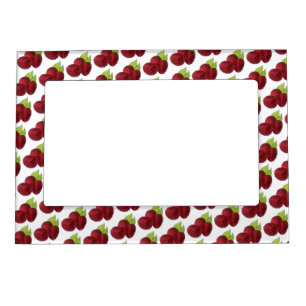 Ripe Fresh Summer Red Raspberries Fruit Berry Magnetic Frame