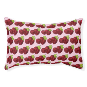 Ripe Fresh Summer Red Raspberries Fruit Berry Pet Bed