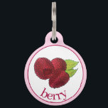 Ripe Fresh Summer Red Raspberries Fruit Berry Pet ID Tag<br><div class="desc">Design features an original marker illustration of delicious ripe summer raspberries. 

This raspberries illustration is also available on other products. Don't see what you're looking for? Need help with customization? Contact Rebecca to have something designed just for you.</div>