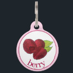 Ripe Fresh Summer Red Raspberries Fruit Berry Pet ID Tag<br><div class="desc">Design features an original marker illustration of delicious ripe summer raspberries. 

This raspberries illustration is also available on other products. Don't see what you're looking for? Need help with customization? Contact Rebecca to have something designed just for you.</div>