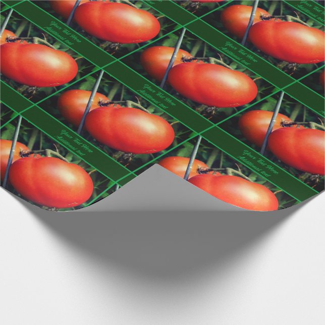 Ripe Garden Tomatoes Personalized Wrapping Paper (Corner)