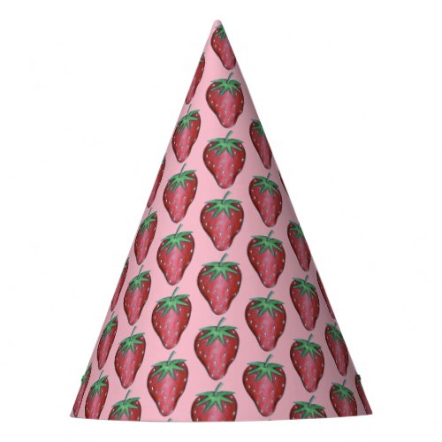 Ripe Juicy Strawberry Strawberries Berry Fruit Party Hat
