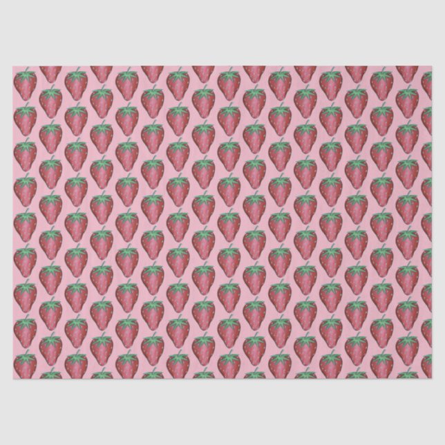 Ripe Juicy Strawberry Strawberries Berry Fruit Tissue Paper (Front)
