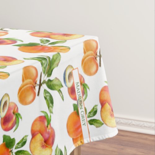 Ripe Peaches Apricots and Plums Fruit Pattern Tablecloth