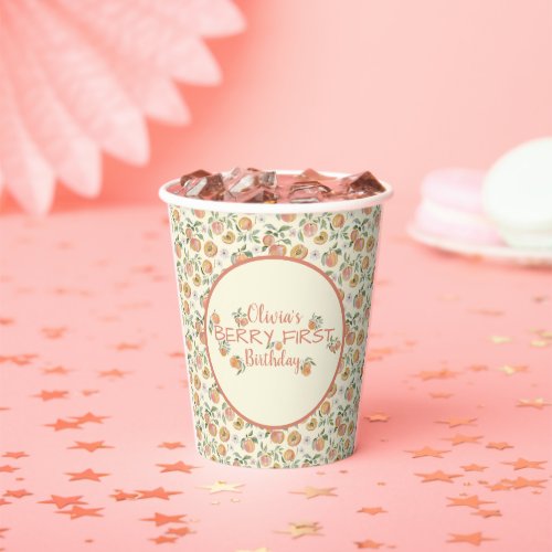 Ripe Peaches Fruit Very First Birthday  Paper Cups