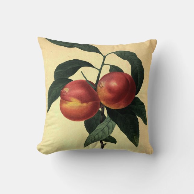 Ripe Peaches Throw Pillow (Front)