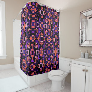Ripe Plum and bubble gum pink pattern Shower Curtain