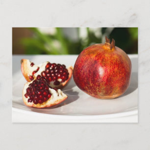 Ripe pomegranate postcard