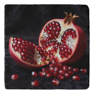 Ripe Pomegranate Seeds Juicy Fruit Dramatic Trivet