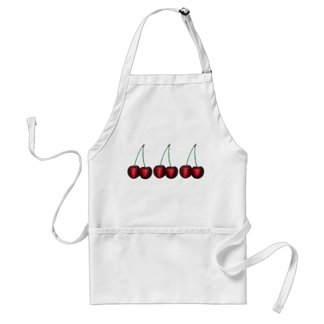 Ripe Red Cherry Cherries Summer Stone Fruit Foodie Adult Apron (Front)