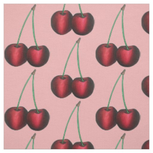 Ripe Red Cherry Cherries Summer Stone Fruit Foodie Fabric