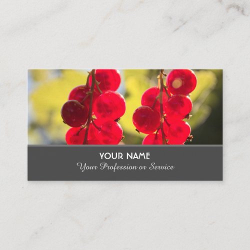 Ripe red fruity currant ensemble for farmers busin business card