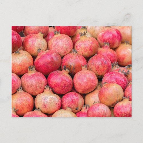 ripe red pomegranate  postcard