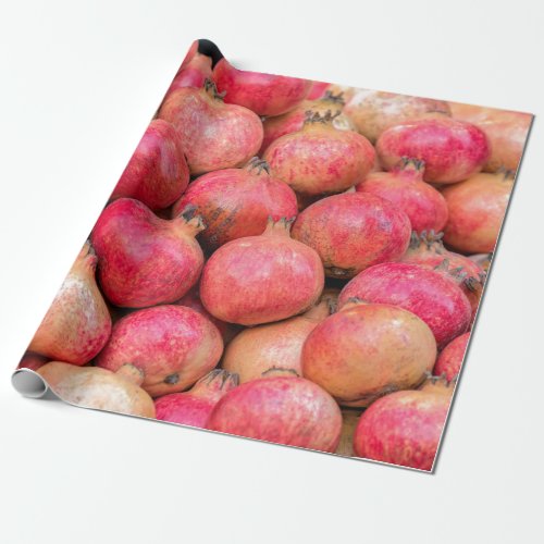ripe red pomegranate  wrapping paper