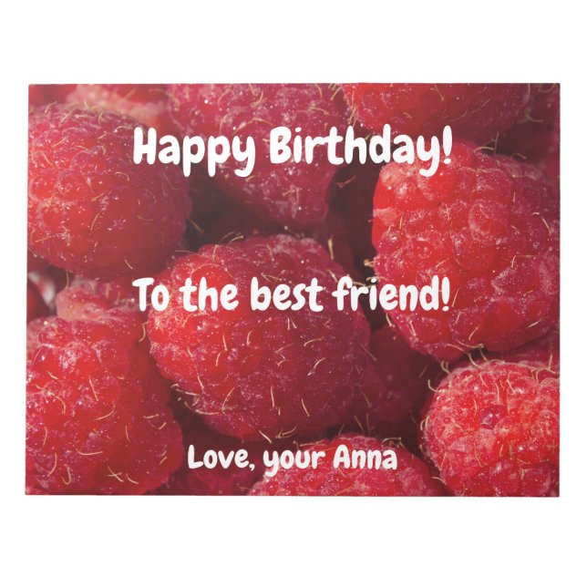 Ripe Red Raspberries Notepad (Front)