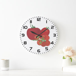 Ripe Red Tomatoes Large Clock