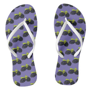 Ripe Summer Blackberries Blackberry Berry Berries Flip Flops