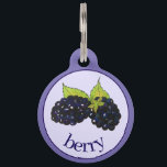 Ripe Summer Blackberries Blackberry Berry Berries Pet ID Tag<br><div class="desc">Design features an original marker illustration of delicious ripe summer blackberries. This blackberry illustration is also available on other products. Don't see what you're looking for? Need help with customization? Contact Rebecca to have something designed just for you.</div>