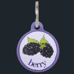 Ripe Summer Blackberries Blackberry Berry Berries Pet ID Tag<br><div class="desc">Design features an original marker illustration of delicious ripe summer blackberries. This blackberry illustration is also available on other products. Don't see what you're looking for? Need help with customization? Contact Rebecca to have something designed just for you.</div>