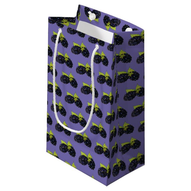 Ripe Summer Blackberries Blackberry Berry Berries Small Gift Bag (Front Angled)