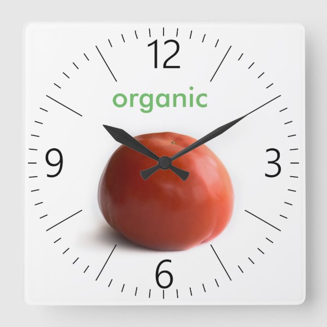 Ripe tomato square wall clock (Front)